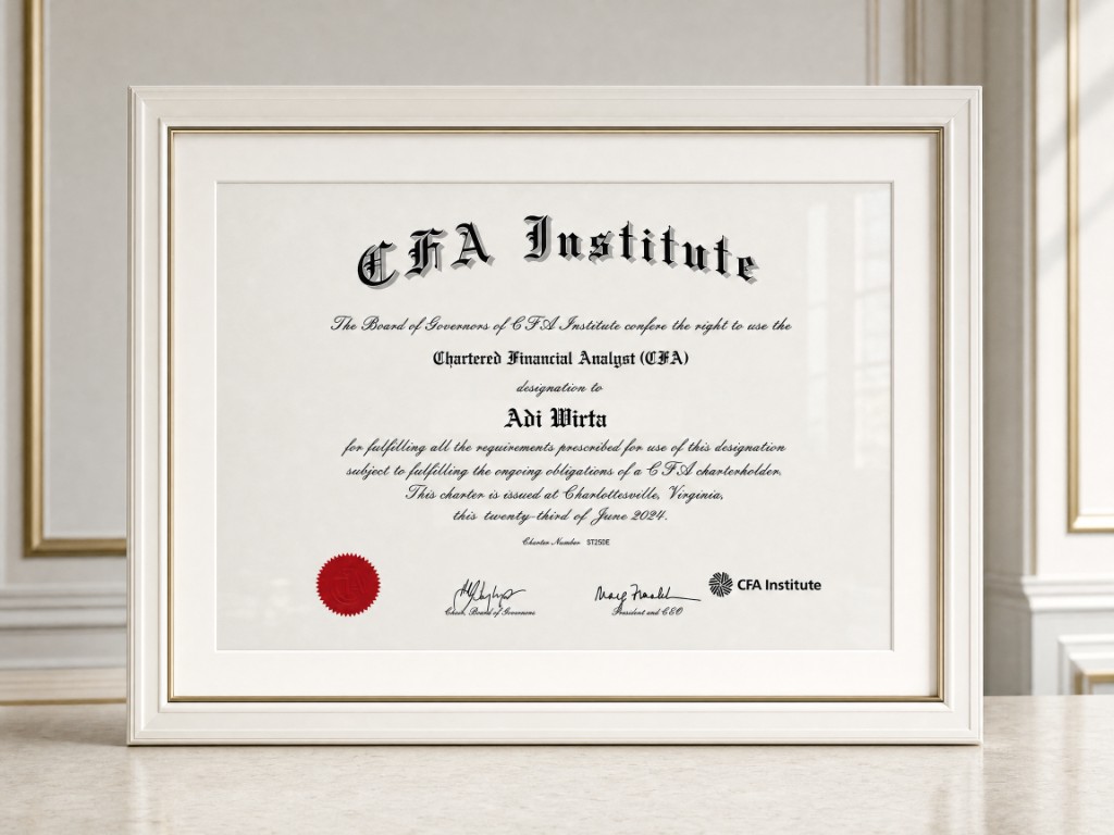 Sertifikat CFA Institute — Adi Wirta